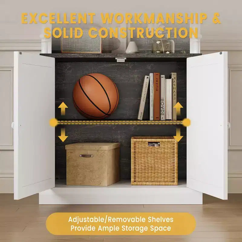Bibliothèque haute de rangement avec 3 étagères ouvertes et une double porte, design colonne romaine, armoire de rangement et d'exposition en grain de bois pour bureau à domicile, salon