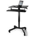  High Rise Mobile Adjustable Standing Desk with Keyboard Tray