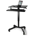  High Rise Mobile Adjustable Standing Desk with Keyboard Tray