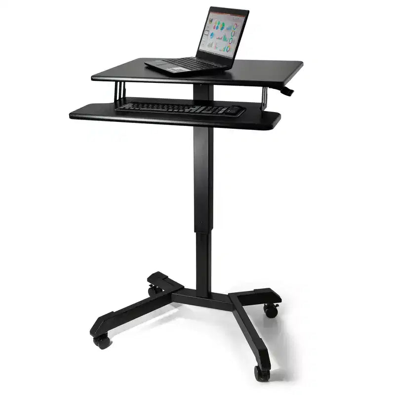  High Rise Mobile Adjustable Standing Desk with Keyboard Tray