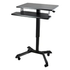 Bureau réglable mobile debout pour ordinateur portable avec plateau pour clavier