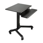 Bureau réglable mobile debout pour ordinateur portable avec plateau pour clavier