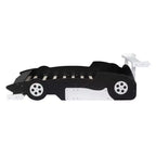 Lit plateforme simple en forme de voiture de course avec roulettes, au design unique
