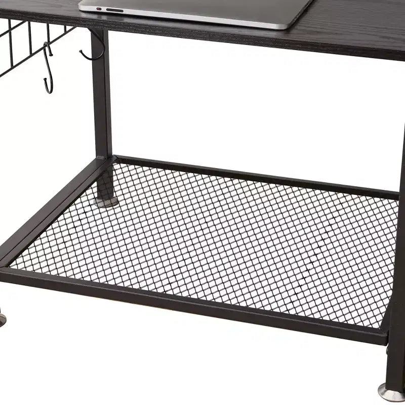 Meuble TV avec support et prise de courant, table console avec centre de divertissement réglable en hauteur avec étagères de rangement pour TV 70 pouces, noir/marron