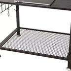 Meuble TV avec support et prise de courant, table console avec centre de divertissement réglable en hauteur avec étagères de rangement pour TV 70 pouces, noir/marron