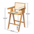 Tabourets de bar modernes minimalistes en bois d'hévéa et design en rotin