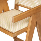 Tabourets de bar modernes minimalistes en bois d'hévéa et design en rotin