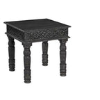 Table d'appoint en bois massif patiné noir 24 po