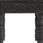 Table d'appoint en bois massif patiné noir 24 po