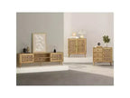 Meuble d'appoint avec tiroirs, Meuble d'entrée avec pieds en chêne, Buffet décoratif en bois avec étagère réglable et portes, Naturel