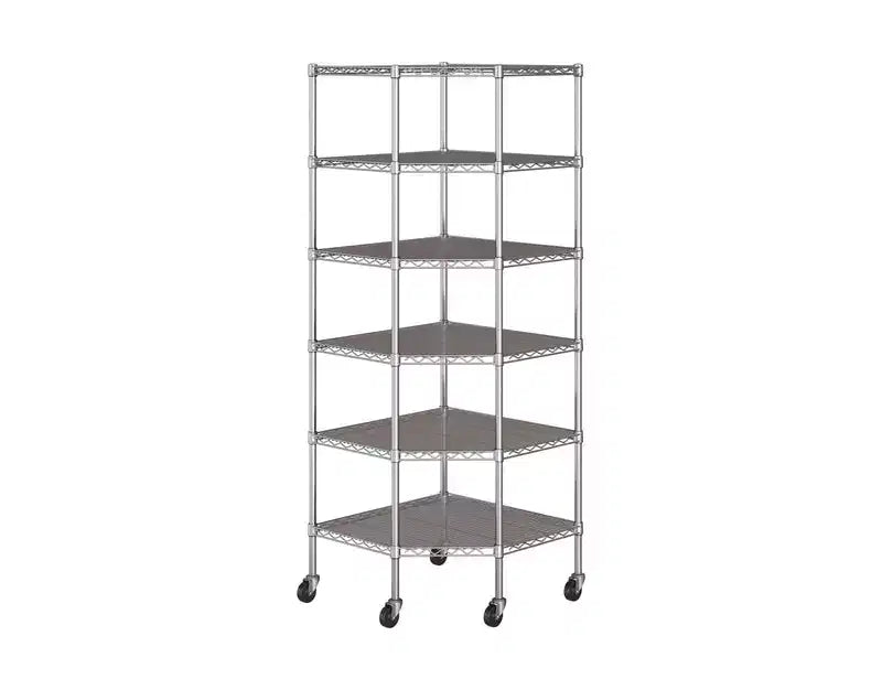 Étagère d'angle métallique à 6 niveaux certifiée NSF, 28 P x 28 L x 72 H