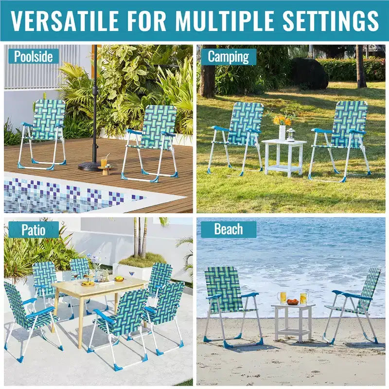 2 chaises pliantes en toile pour terrasses, jardins ou rassemblements improvisés