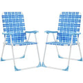 Yaheetech Set of 2 Patio Webbed Folding Chairs for patios, gardens, or spontaneous gatherings