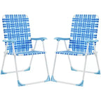 Yaheetech Set of 2 Patio Webbed Folding Chairs for patios, gardens, or spontaneous gatherings