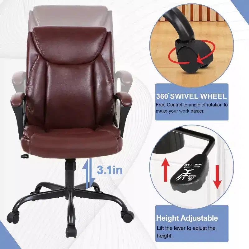 Chaise de bureau Chaise d'ordinateur en cuir PU respirant