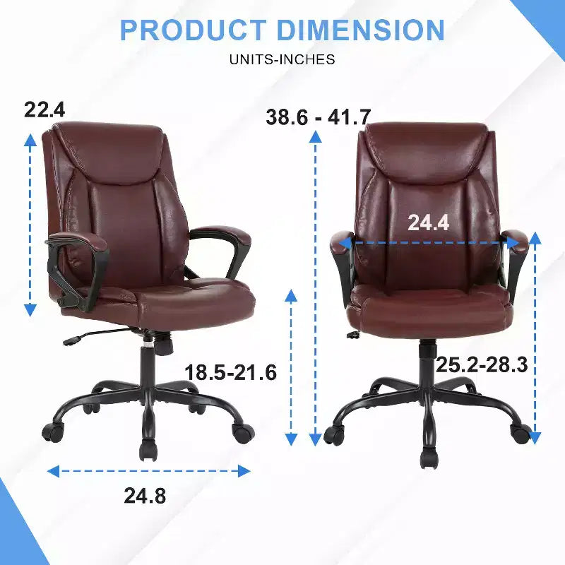 Chaise de bureau Chaise d'ordinateur en cuir PU respirant