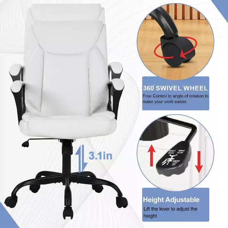 Chaise de bureau Chaise d'ordinateur en cuir PU respirant