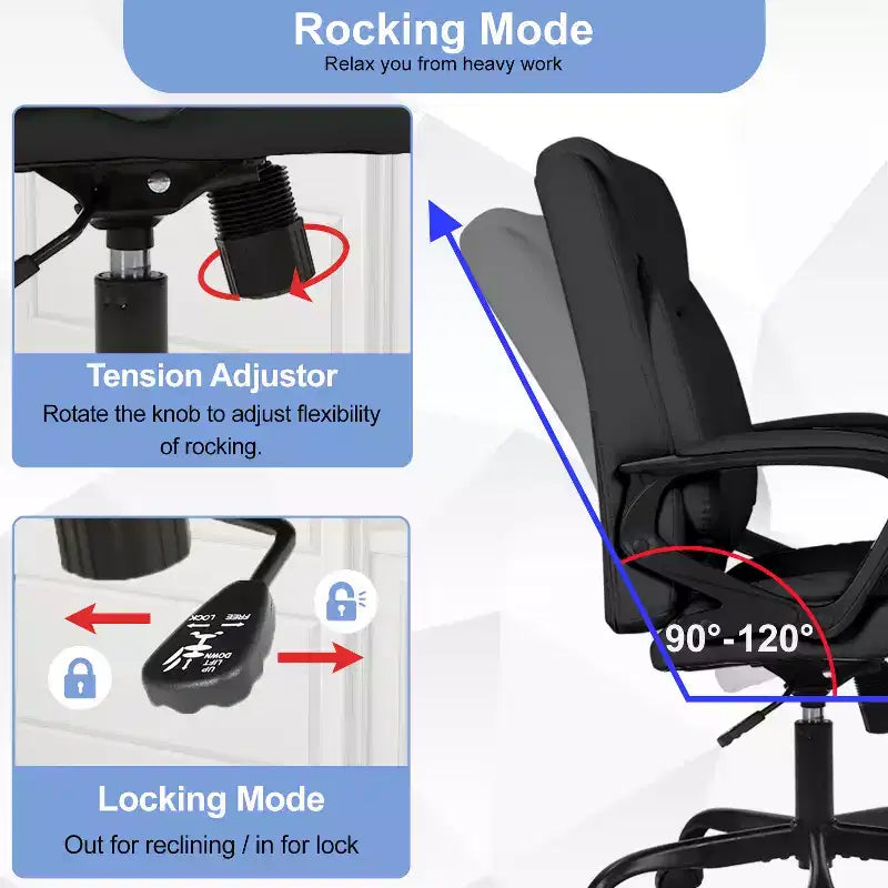 Chaise de bureau Chaise d'ordinateur en cuir PU respirant