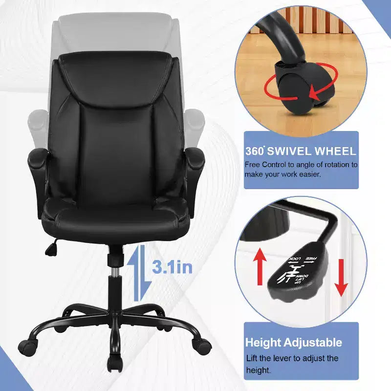 Chaise de bureau Chaise d'ordinateur en cuir PU respirant