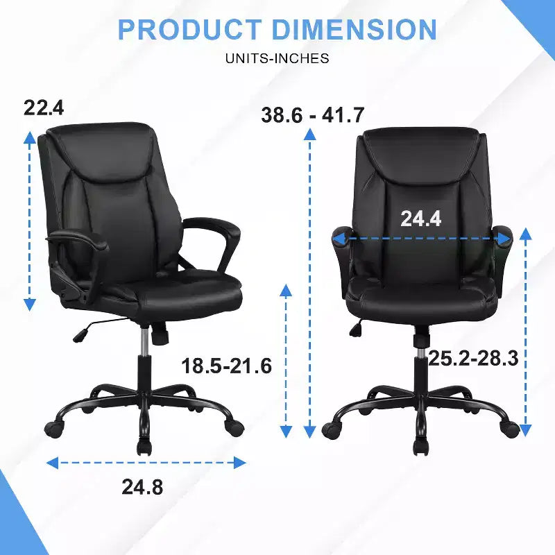 Chaise de bureau Chaise d'ordinateur en cuir PU respirant