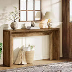 55.12 Table console de ferme, Table de canapé étroite en bois pour entrée, couloir, salon, hall d'entrée