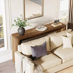 55.12 Table console de ferme, Table de canapé étroite en bois pour entrée, couloir, salon, hall d'entrée