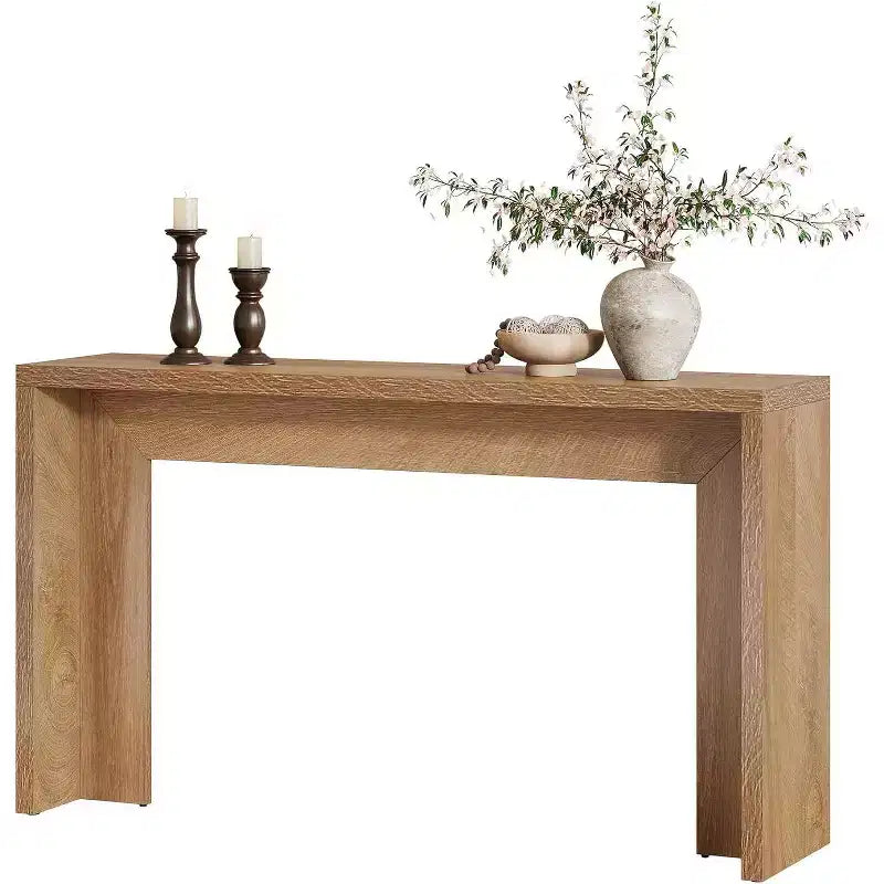 55.12 Table console de ferme, Table de canapé étroite en bois pour entrée, couloir, salon, hall d'entrée