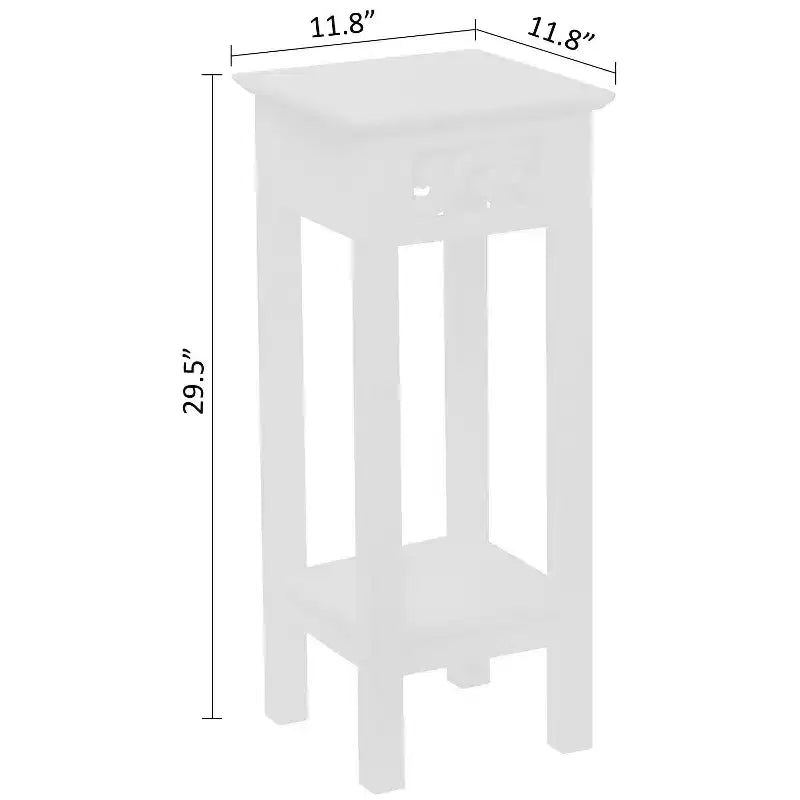 Table d'appoint avec étagère de rangement pour plantes, 30 x 30 x 75 cm
