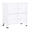 vidaXL Storage Chest White Steel, plastic 29.5x15.7x31.5 in - White 31.5