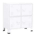 vidaXL Storage Chest White Steel, plastic 29.5x15.7x31.5 in - White 31.5