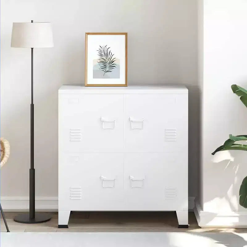 Coffre de rangement Acier blanc, plastique 75x40x80 cm - Blanc 80