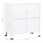 Coffre de rangement Acier blanc, plastique 75x40x80 cm - Blanc 80