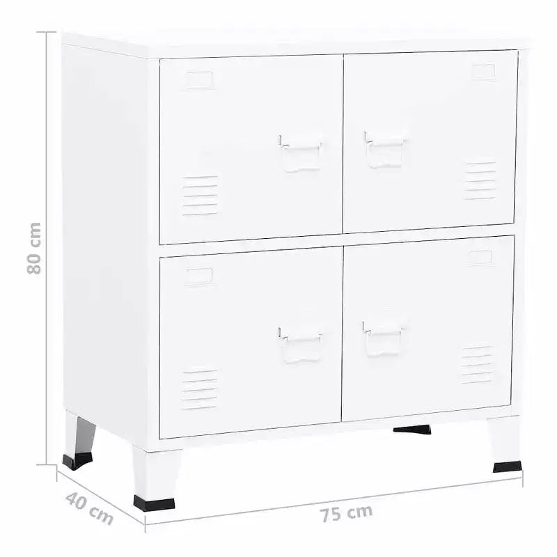Coffre de rangement Acier blanc, plastique 75x40x80 cm - Blanc 80