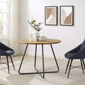 GDFStudio Angelo 4-Seat Wood Round 40 Dining Table with Steel X-Base
