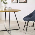 Table à manger ronde 4 places en bois de 40 pouces avec piètement en X en acier
