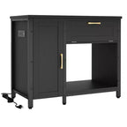 Meuble d'aquarium en bois de 150 à 190 litres avec rangement et prises électriques, éclairage LED, capacité de 300 kg, Noir