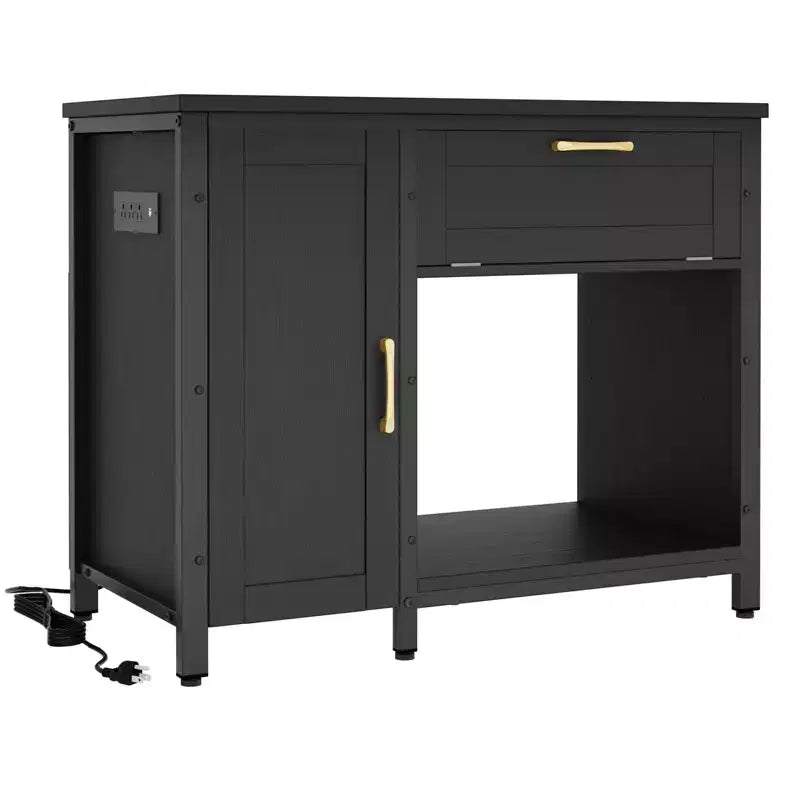 Meuble d'aquarium en bois de 150 à 190 litres avec rangement et prises électriques, éclairage LED, capacité de 300 kg, Noir