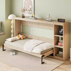 Whisen Twin-Size Murphy Bed with Built-In Bookshelf & Storage  Space-Saving, Sturdy LVL/MDF Design, No Box Spring Needed