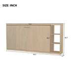 Lit escamotable simple avec étagère intégrée et espace de rangement - Conception robuste en LVL/MDF peu encombrante, pas besoin de sommier tapissier