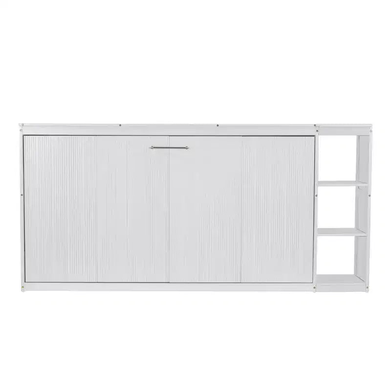 Lit escamotable simple avec étagère intégrée et espace de rangement - Conception robuste en LVL/MDF peu encombrante, pas besoin de sommier tapissier