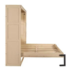 Lit escamotable simple avec étagère intégrée et espace de rangement - Conception robuste en LVL/MDF peu encombrante, pas besoin de sommier tapissier
