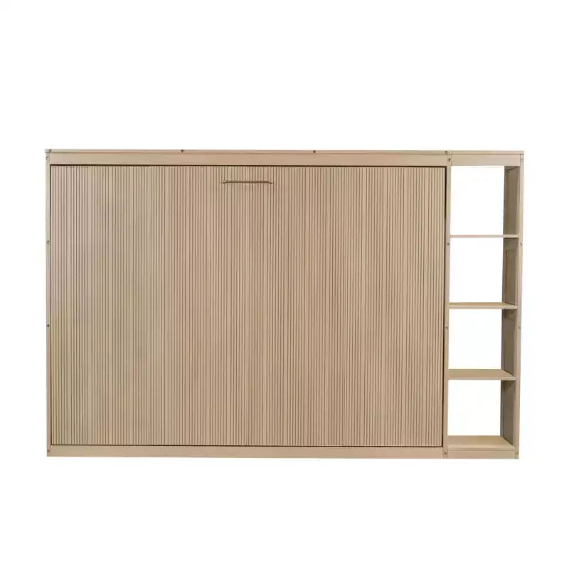 Lit escamotable simple avec étagère intégrée et espace de rangement - Conception robuste en LVL/MDF peu encombrante, pas besoin de sommier tapissier