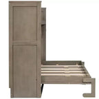 Lit escamotable simple avec étagère intégrée et espace de rangement - Conception robuste en LVL/MDF peu encombrante, pas besoin de sommier tapissier