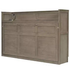 Lit escamotable simple avec étagère intégrée et espace de rangement - Conception robuste en LVL/MDF peu encombrante, pas besoin de sommier tapissier