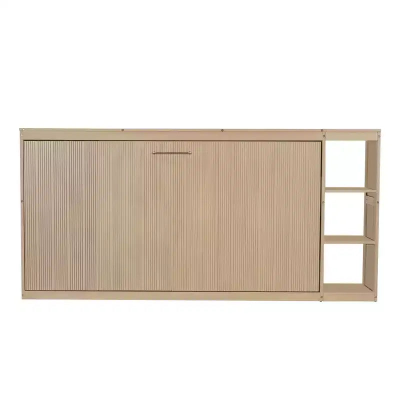 Lit escamotable simple avec étagère intégrée et espace de rangement - Conception robuste en LVL/MDF peu encombrante, pas besoin de sommier tapissier