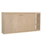 Lit escamotable simple avec étagère intégrée et espace de rangement - Conception robuste en LVL/MDF peu encombrante, pas besoin de sommier tapissier