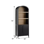 Bibliothèque moderne en bois de 76 cm avec armoire cachée et 4 étagères