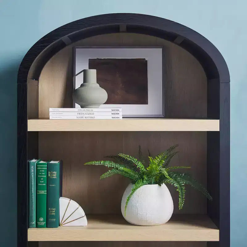 Bibliothèque moderne en bois de 76 cm avec armoire cachée et 4 étagères