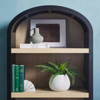 Bibliothèque moderne en bois de 76 cm avec armoire cachée et 4 étagères