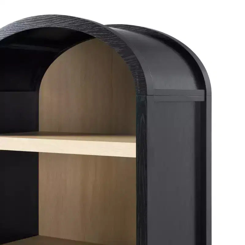 Bibliothèque moderne en bois de 76 cm avec armoire cachée et 4 étagères
